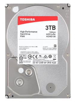  Жесткий диск Toshiba P300 (HDWD130UZSVA), 3Тб, HDD, 3.5", SATA III, 64 МБ, 7200 об/мин 